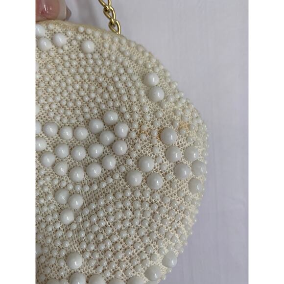 John Wind 60's Vintage Cream Beaded Bag Shoulder bag or Clutch - Picture 4 of 9